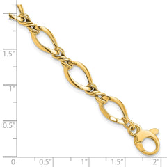 14k Polished 8.8mm Fancy Twisted Link 7.5 inch Bracelet