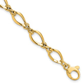14k Polished 8.8mm Fancy Twisted Link 7.5 inch Bracelet