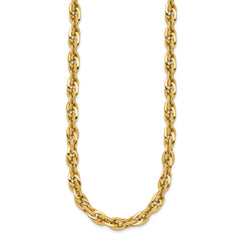 14K Polished 12mm Fancy Rope Link 17.5 inch Necklace