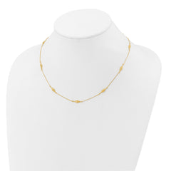 14k Polished and Diamond-cut Fancy Beaded 18 inch Necklace