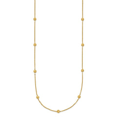 14k Polished Diamond-cut Tiny Puffed Circles 15-Station 18 inch Necklace