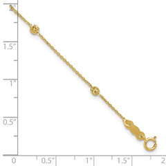 14K Polished and Diamond-cut Tiny Puffed Circles 6-Station 7.25 inch Bracelet