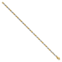 14K Two-tone Polished Fancy Link 7.5 inch Bracelet