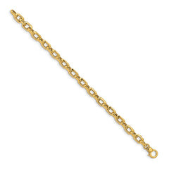 14K Polished 6.75mm Fancy Cable Link 7.5 inch Bracelet