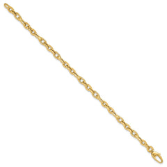 14K Polished 5.2mm Fancy Cable Link 7.5 inch Bracelet