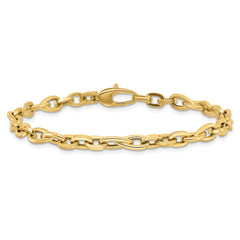 14K Polished 5.2mm Fancy Cable Link 7.5 inch Bracelet