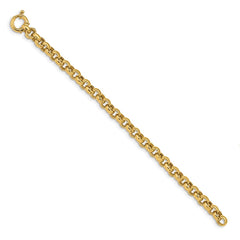 14K Polished 7.5mm Fancy Rolo Link 7.5 inch Bracelet