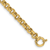 14K Polished 7.5mm Fancy Rolo Link 7.5 inch Bracelet