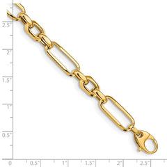 14k Polished 7.8mm Fancy Figaro Link 7.5 inch Bracelet