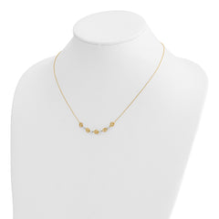 14k Two-tone Diamond-cut Beads and Love Knots 18 inch Necklace