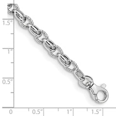 14K White Gold Polished Fancy Link 7.5 inch Bracelet - 2