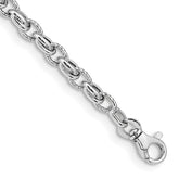 14K White Gold Polished Fancy Link 7.5 inch Bracelet - 2