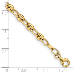 14K Polished Fancy Link 7.5 inch Bracelet
