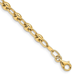 14K Polished Fancy Link 7.5 inch Bracelet