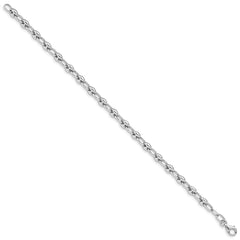 14K White Gold Polished Fancy Link 7.5 inch Bracelet