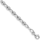 14K White Gold Polished Fancy Link 7.5 inch Bracelet