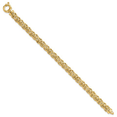 14k Fancy 8mm Flat Byzantine 7.5 inch Bracelet