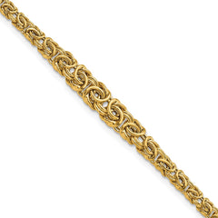 14k Graduated 7-10mm Fancy Byzantine 7.25 inch Bracelet