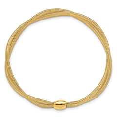 14K Twisted Woven Mesh Slip-on Stretch Bracelet
