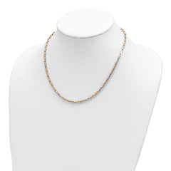 14K Two-Tone Polished 2.5mm Fancy Link 18 inch Necklace