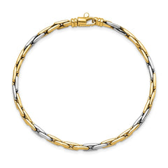 14K Two-Tone Polished 2.5mm Fancy Link 7.5 inch Bracelet
