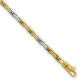 14K Two-Tone Polished 2.5mm Fancy Link 7.5 inch Bracelet