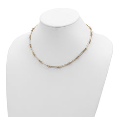 14K Polished Fancy Figaro Link 17.5 inch Necklace