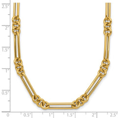14K Polished Fancy Figaro Link 17.5 inch Necklace