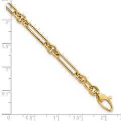 14K Polished Fancy Figaro Link 7.5 inch Bracelet