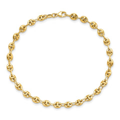 14K Polished 4mm Fancy Link 7.5 inch Bracelet