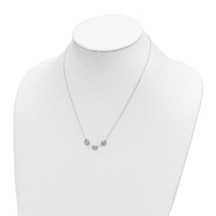 14K Tri-color Polished Beads in Three Diamond-cut Circles 18 inch Necklace