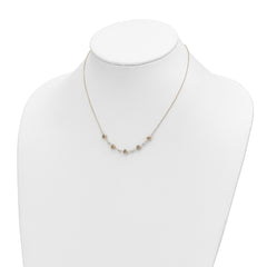 14K Two-tone Polished Love Knots with Mirror Beads 18 inch Necklace Plus 2 inch Extender
