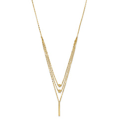 14K Three Strand Diamond-cut Bead/Star/Bar 18 inch Necklace