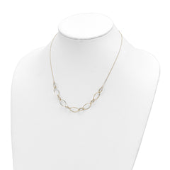 14K Polished Diamond-cut Oval Link 18 inch Necklace