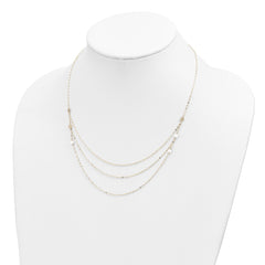 14K Triple Layer Polished Circles Fancy 18 inch Necklace
