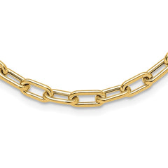 14K Polished Fancy 5mm Oval Link 18 inch Toggle Necklace