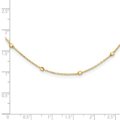 14K Polished Cube Stations 16 inch Necklace Plus 2 inch Extender