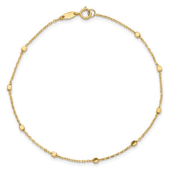 14K Polished Cube Stations 7.75 inch Bracelet