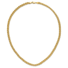 14K Polished 5.3mm Fancy Triple Link 18 inch Necklace