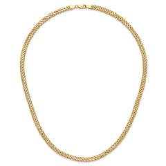 14K Polished 4.5mm Fancy Diamond-cut Link 18 inch Necklace