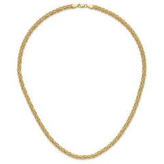 14K Polished 4.25mm Fancy Byzantine Link 18 inch Necklace