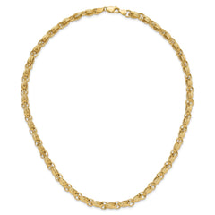 14K Polished 4.8mm Oval Fancy Triple Link 18 inch Necklace