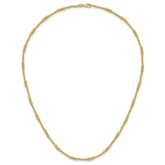 14K Diamond-cut Beaded 18 inch Necklace