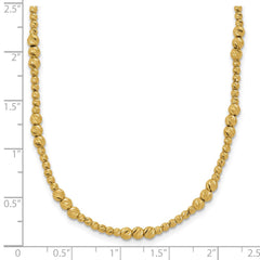 14K Diamond-cut Beaded 18 inch Necklace