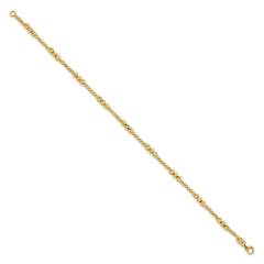 14K Diamond-cut Beaded 7.5 inch Bracelet