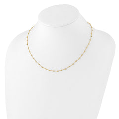 14K Polished and Diamond-cut Beaded 16 inch Necklace Plus 2 inch Extender