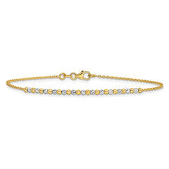 14K Two-tone Diamond-cut Beaded 18 inch Necklace