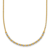 14K Two-tone Diamond-cut Beaded 18 inch Necklace