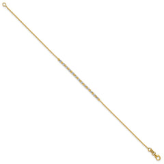14K Two-tone Diamond-cut Beaded 7.5 inch Bracelet - 2
