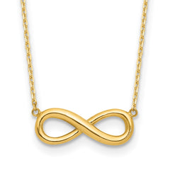 14k Polished Infinity Symbol 16.5 inch Necklace Plus 1 inch Extender